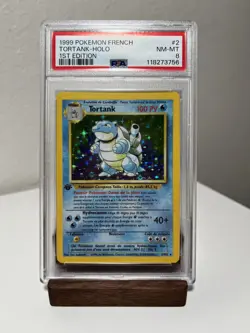 Tortank Blastoise [1st Edition] #2 Pokemon French Base Set PSA 8 - Image 1
