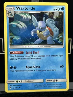 POKEMON WARTORTLE #34/214 UNCOMMON COSMOS HOLOFOIL SWIRL UNBROKEN BONDS - Image 3