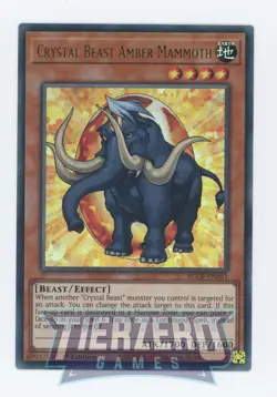 Yugioh Crystal Beast Amber Mammoth BLCR-EN051 Ultra Rare 1st Edition Near Mint - Image 1
