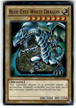 Yugioh Blue-Eyes White Dragon SDBE-EN001 Ultra Rare Unlimited Edition NM - Image 1