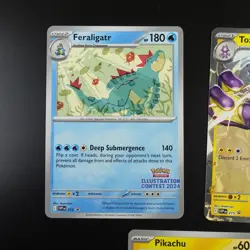 Pikachu Feraligatr Toxtricity ex SVP 213 214 215 Cards Illustration Contest 2024 - Image 2