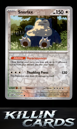 Reverse Holofoil Snorlax 143/165 Pokemon Uncommon SV: Scarlet & Violet 151 Card - Image 1