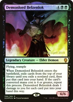 MTG Demonlord Belzenlok FOIL NM Prerelease promo Magic the Gathering card - Image 1