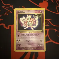 Mewtwo Pokemon Promo The First Movie Card #3 with a Kids WB Stamp Look - Image 1