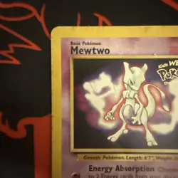 Mewtwo Pokemon Promo The First Movie Card #3 with a Kids WB Stamp Look - Image 2