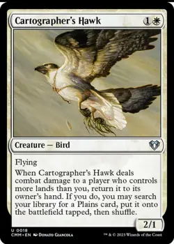 X 1 Cartographer's Hawk NM Commander Masters 018 MTG Magic The Gathering - Image 1