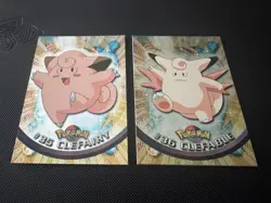 Clefairy & Clefable Topps TV Animation Edition Blue Logo Holo Pokemon Card NM - Image 1