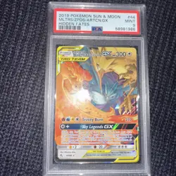 2019 POKEMON SUN & MOON HIDDEN FATES #44 MOLTRES & ZAPDOS & ARTICUNO GX PSA 9 - Image 1