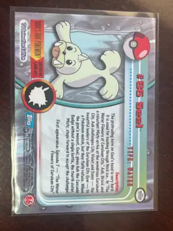 Seel #86 Topps Blue Label TV Animation Edition Non Holo Pokemon TCG 1999 - Image 2