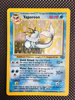 Pokemon TCG Vaporeon Jungle 12/64 Unlimited Holo - LP - Image 1