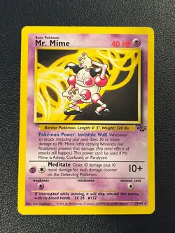 Pokemon Jungle Set Unlimited Mr. Mime 22/64 Non-Holo Rare NM-LP - Image 1