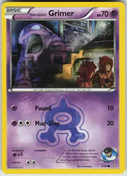 Pokemon Team Aqua's Grimer 7/34 Double Crisis Common NM - Image 1