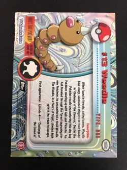 WEEDLE #13 Topps TV Animation Edition Black Label Pokemon 1999 Low Grade - Image 2