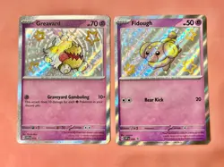 Greavard & Fidough Black Star Promos Paldean Fates Shiny Holo Pokemon TCG NM - Image 1