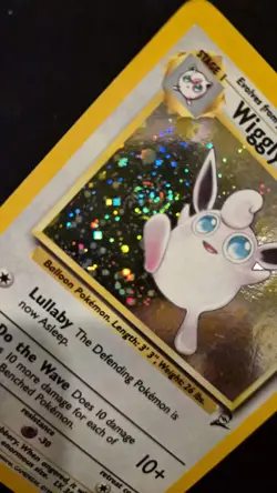 Pokemon TCG Wigglytuff 19/130 Base Set 2 Holo Rare Vintage WOTC SWIRL MP - Image 2