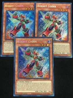 YUGIOH ROKKET CODER BLMR-EN006 1ST SECRET X3 NM - Image 1