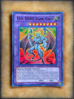 Yugioh Evil HERO Dark Gaia LCGX-EN069 Super Rare 1st Ed NM - Image 1