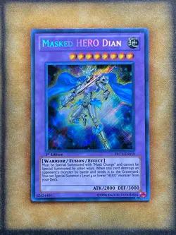 Yugioh Masked HERO Dian PRC1-EN019 Secret Rare 1st Ed NM - Image 1