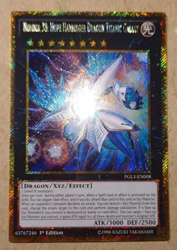 YUGIOH Gold Rare Number 38: Hope Harbinger Dragon Titanic Galaxy PGL3-EN008 1st - Image 1