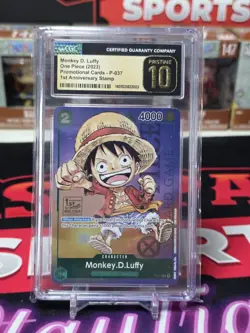 One Piece P-037 Monkey D Luffy 1st Anniversary Tourney Promo CGC 10 PRISTINE 🔥 - Image 1