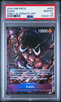 2024 ONE PIECE PRB01-003 KAIDO PSA 10 ALTERNATE ART POP 12 PREMIUM BOOSTER #3 - Image 1