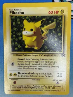 Pikachu 1 Vintage WOTC Black Star Promo Pokemon Card Ivy - Image 1