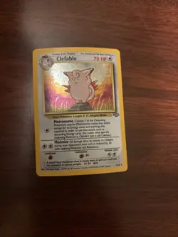 Pokemon TCG Clefable Jungle 1/64 Holo Unlimited Holo Rare LP/Dent Card - Image 1