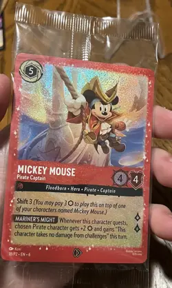 Mickey Mouse Pirate Captain 18 Disney Lorcana Promo Cards Holo SEALED - Image 2