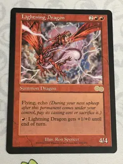 D1211 MAGIC GATHERING URZA'S SAGA LIGHTNING DRAGON #202 MP R MTG - Image 1