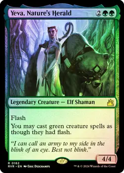 Magic The Gathering MTG YEVA, NATURE'S HERALD FOIL Ravnica Remastered NM - Image 1