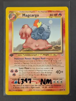 Pokemon TCG Magcargo Neo Revelation 33/64 Regular 1st Edition Uncommon NM Wotc - Image 1