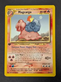 Pokemon TCG Magcargo Neo Revelation 33/64 Regular 1st Edition Uncommon NM Wotc - Image 2