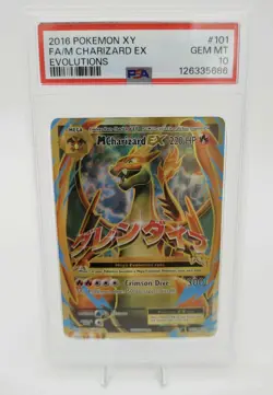 PSA 10 Gem Mint MEGA M CHARIZARD 101/108! POKEMON XY Evolutions FULL ART Ex HOLO - Image 1