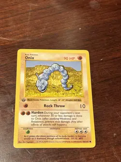 Pokemon TCG Onix Pokemon Base Set Shadowless 56/102 1st Edition 1999 NM - Image 1