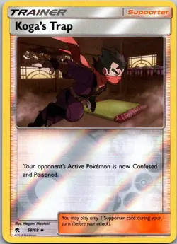 Pokemon Hidden Fates Koga's Trap Reverse Holo 59/68 - Image 1