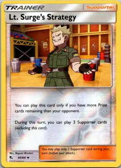 Pokemon Hidden Fates Lt. Surge's Strategy Reverse Holo 60/68 - Image 1