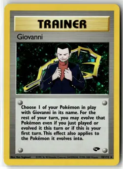 Giovanni ⭐ 18/132 Holo Rare Gym Challenge Vintage WotC 2000 Pokemon NM - Image 1