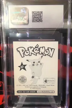 CGC 9 MINT 1998 Pokemon Holo S21 Merlin Sticker Series 1 Eevee - Image 2