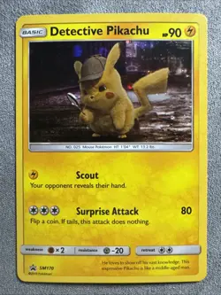 Detective Pikachu Cosmos Holo SM170 SM Promo Pokemon LP - Image 1