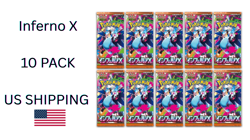 Mega Inferno X Japanese Booster 10 Packs Lot Pokemon TCG Sealed New - US Seller - Image 1
