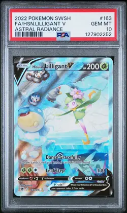 2022 POKEMON SWORD & SHIELD ASTRAL RADIANCE FULL ART/HISUIAN LILLIGANT V PSA 10 - Image 1