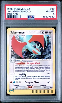2003 POKEMON EX DRAGON #10 SALAMENCE-HOLO PSA 8 - Image 1