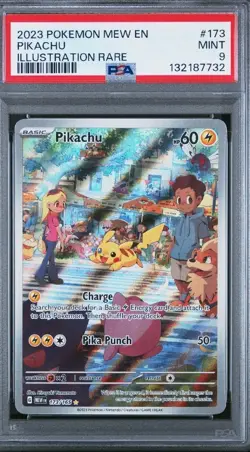 2023 POKEMON MEW EN-151 ILLUSTRATION RARE #173 PIKACHU PSA 9 - Image 1