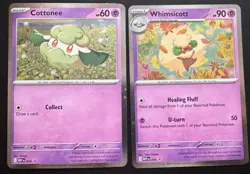 Cottonee MEP 018 Whimicott MEP 019 Cosmo Promo set Phantasmal Flames Pokemon NM - Image 1