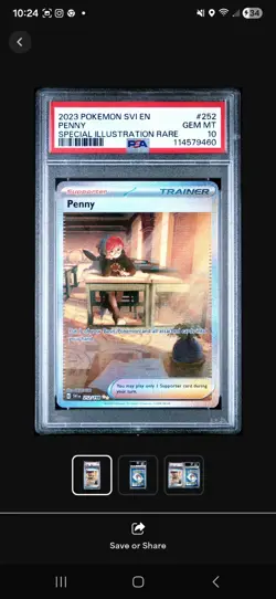 PSA 10 - Penny 252/198 SIR SV Scarlet & Violet Base Set - Pokemon - Image 1