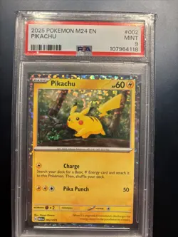 PSA 9 MINT Pikachu 2/15 Holo M24 McDonald’s Promo 2025 Pokemon TCG - Image 1