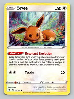 SWSH10: Astral Radiance Eevee #119/189 Common Pokemon Card - Image 1