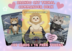 Arahbo Cat Tribal Commander EDH Deck + 14 Free Tokens Full Art Card - Image 1