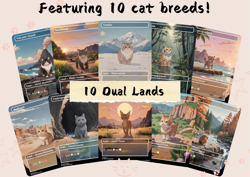 10 Dual Lands - Tropical Island, Taiga, Plateau, Cute Custom Full Art Game Card - Image 1
