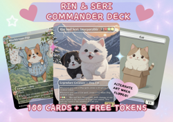 Rin and Seri Cat Dog Commander EDH Deck + 8 Free Tokens Full Art Card - Image 1